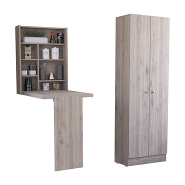 Milan 2 Piece Kitchen Set, Kitchen Pantry + Floating Table