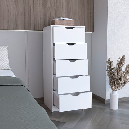 tall modern white dresser TUHOME Basilea 5 Drawers Tall Dresser, Pull Out System, Black, CLW8975