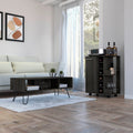 Vassel 2 Piece Living Room Set, Bar Cart + Coffee Table, Carbon Espresso Finish