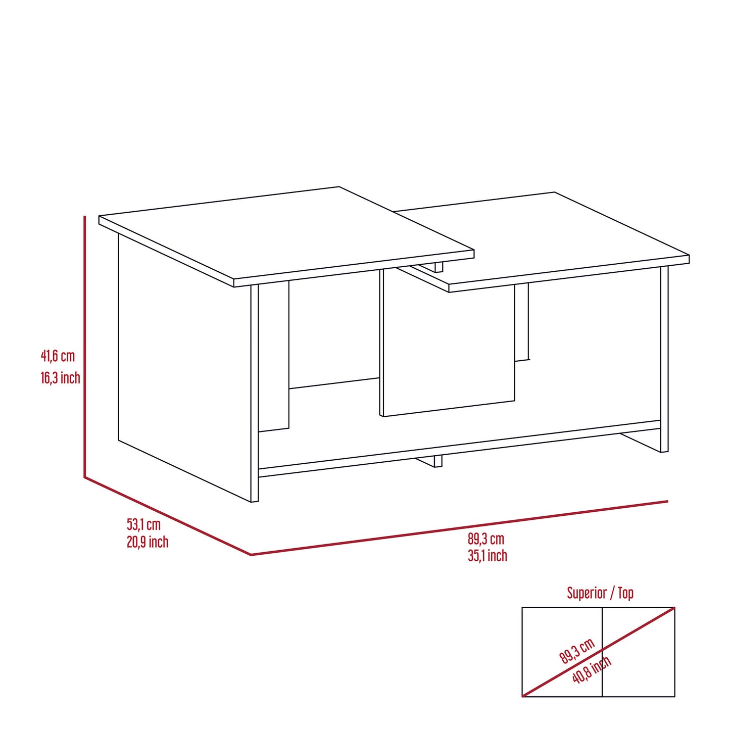 Montville 2 Piece Living Room Set, Bar Cabinet + Coffee Table, Carbon Espresso Finish