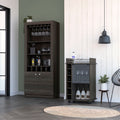 Fremont 2 Piece Living Room Set, Bar Cabinet + Bar Cart, Carbon Espresso Finish