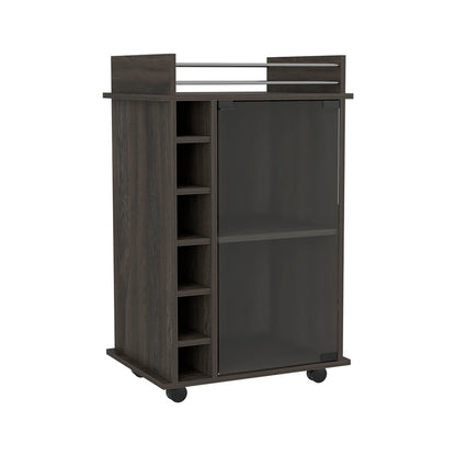 Fremont 2 Piece Living Room Set, Bar Cabinet + Bar Cart, Carbon Espresso Finish