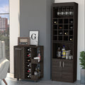 Pasadena 2 Piece Living Room Set, Bar Cabinet + Bar Cart, Carbon Espresso Finish