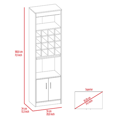 Twin Bar 2 Piece Living Room Set, Bar Cabinet + Bar Cabinet