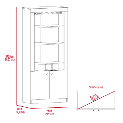 Twin Bar 2 Piece Living Room Set, Bar Cabinet + Bar Cabinet