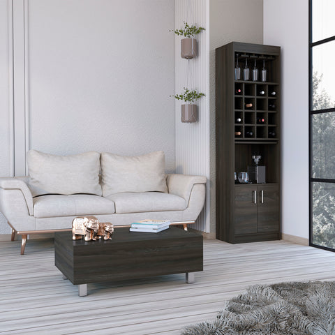 Fillmore 2 Piece Living Room Set, Bar Cabinet + Coffee Table, Carbon Espresso Finish