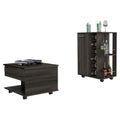 Inwood 2 Piece Living Room Set, Bar Cart + Coffee Table, Carbon Espresso Finish