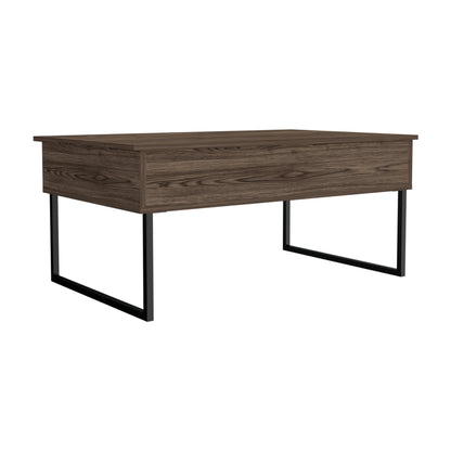 Palermo 2 Piece Living Room Set, Bar Cabinet + Coffee Table, Dark Walnut Finish