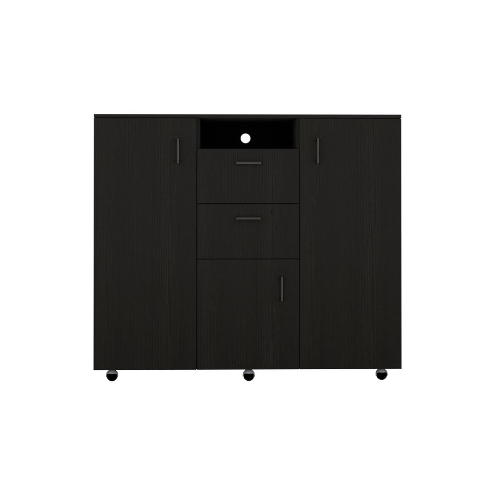 TuHome Black Wengue Letna Cabinet 