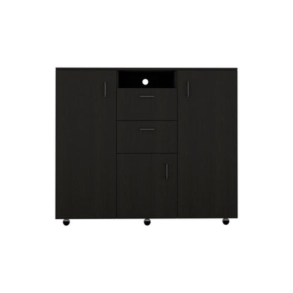 TuHome Black Wengue Letna Cabinet 