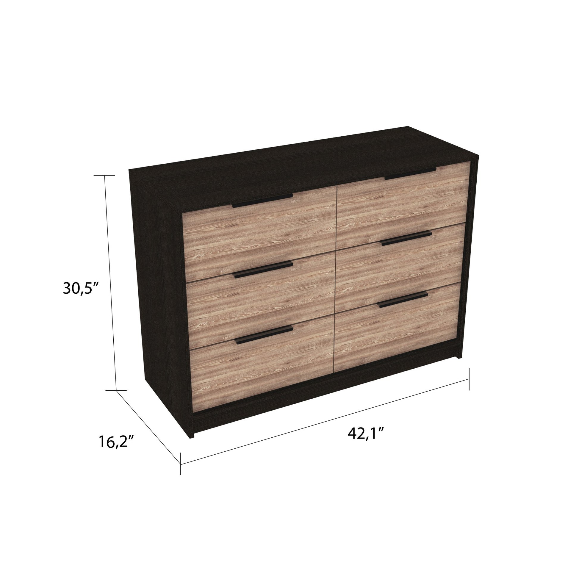 TuHome Black Wengue-Pine Dresser 