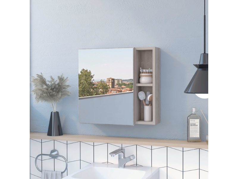 Oman Medicine Cabinet, Three Internal Shelves, Single Door, Two External Shelves
