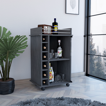 Barbieri Bar Cart with six cubbies vertically line