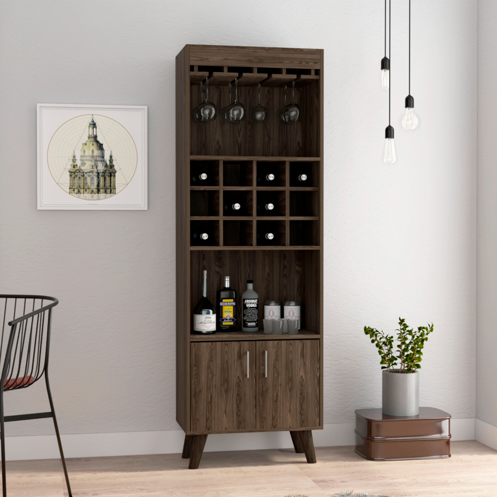 Dark walnut bar online cabinet