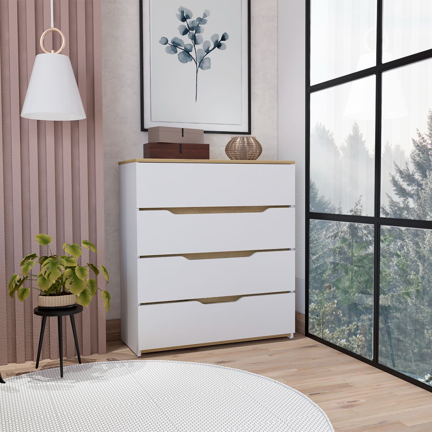 white christmas dresses 6 Drawers,Modern Wooden White Tall Dressers for Bedroom and Closet main image 1