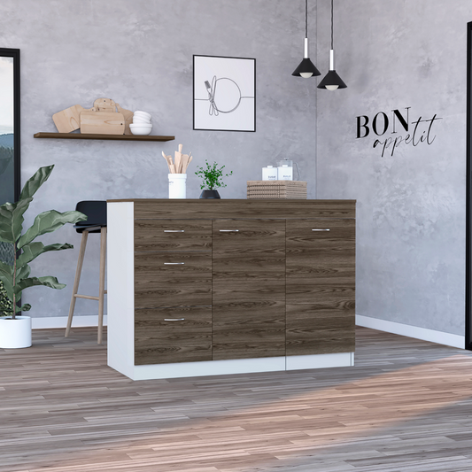 Grecia Kitchen Base Cabinet,Three Drawers, Two Internal Shelves