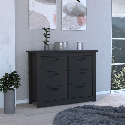Tuhome Becca 6-Drawer Double Dresser with Spacious Superior Top, Moder TUHOMEFURNITURE Tuhome Becca 6-Drawer Double Dresser with Spacious Superior Top, Moder TUHOMEFURNITURE