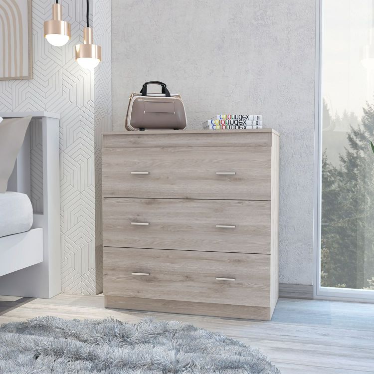 Classic Three Drawer Dresser, Superior Top, Handles