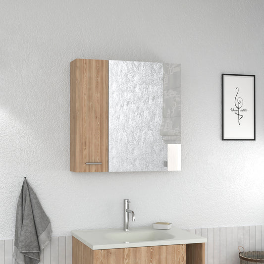 Barcelona Mirrored Medicine Cabinet, Single Door, Mirror, Four Shelves