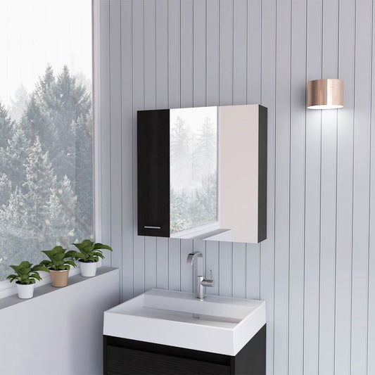 Sines Mirror Medicine Cabinet, With Four Internal Shelves, Double Door, Minimalist Bathroom Storage
