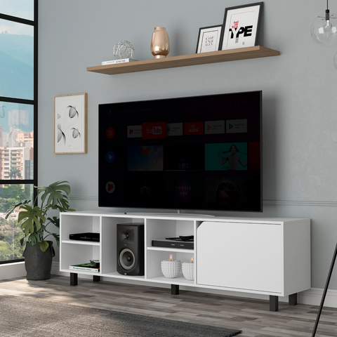 Valdivia Tv Stand for TV´s up 70", Four Open Shelves, Five Legs