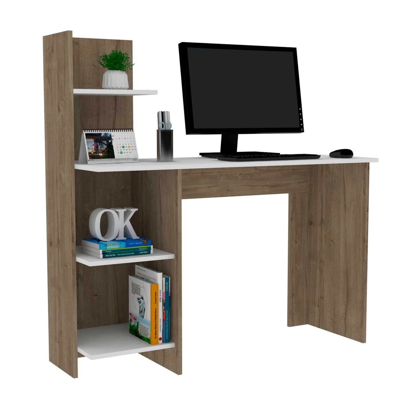 Vilna 120 Writing Desk , Four Shelves