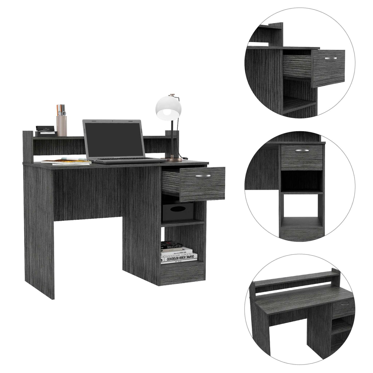 TuHome Smoky Oak Manaos Desk 