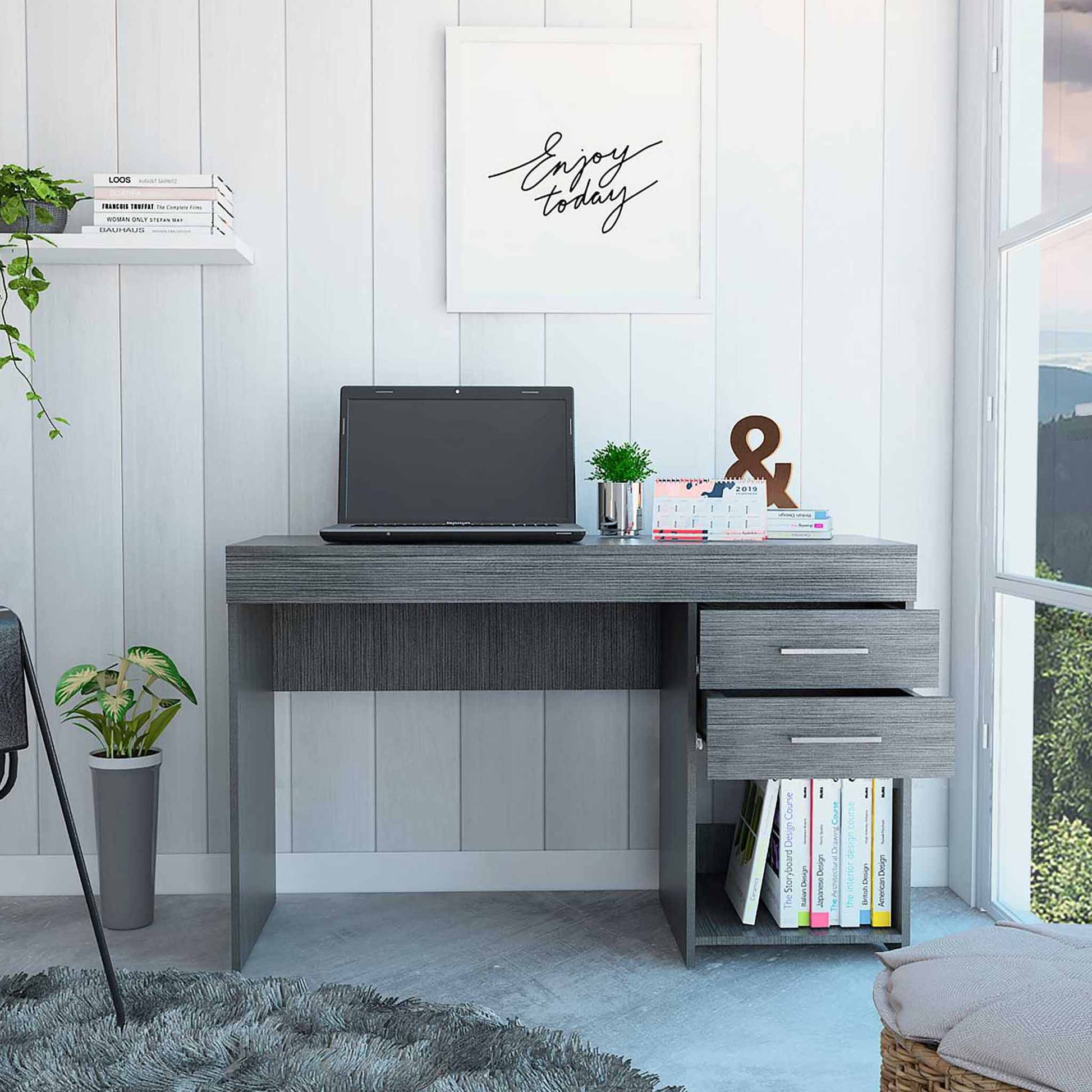 Smoky Oak Ibare Desk TuHome 