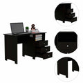 Bianco Writing Computer Desk, Three Drawers, One Shelf