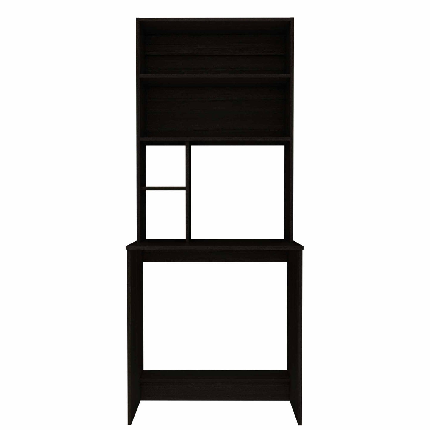 Compu Hutch Desk, Four Shelves, Writing Desk, One Lower Shelf