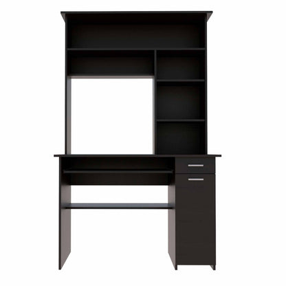 Compu 180 Hutch Desk, Multiple Shelves, One Drawer