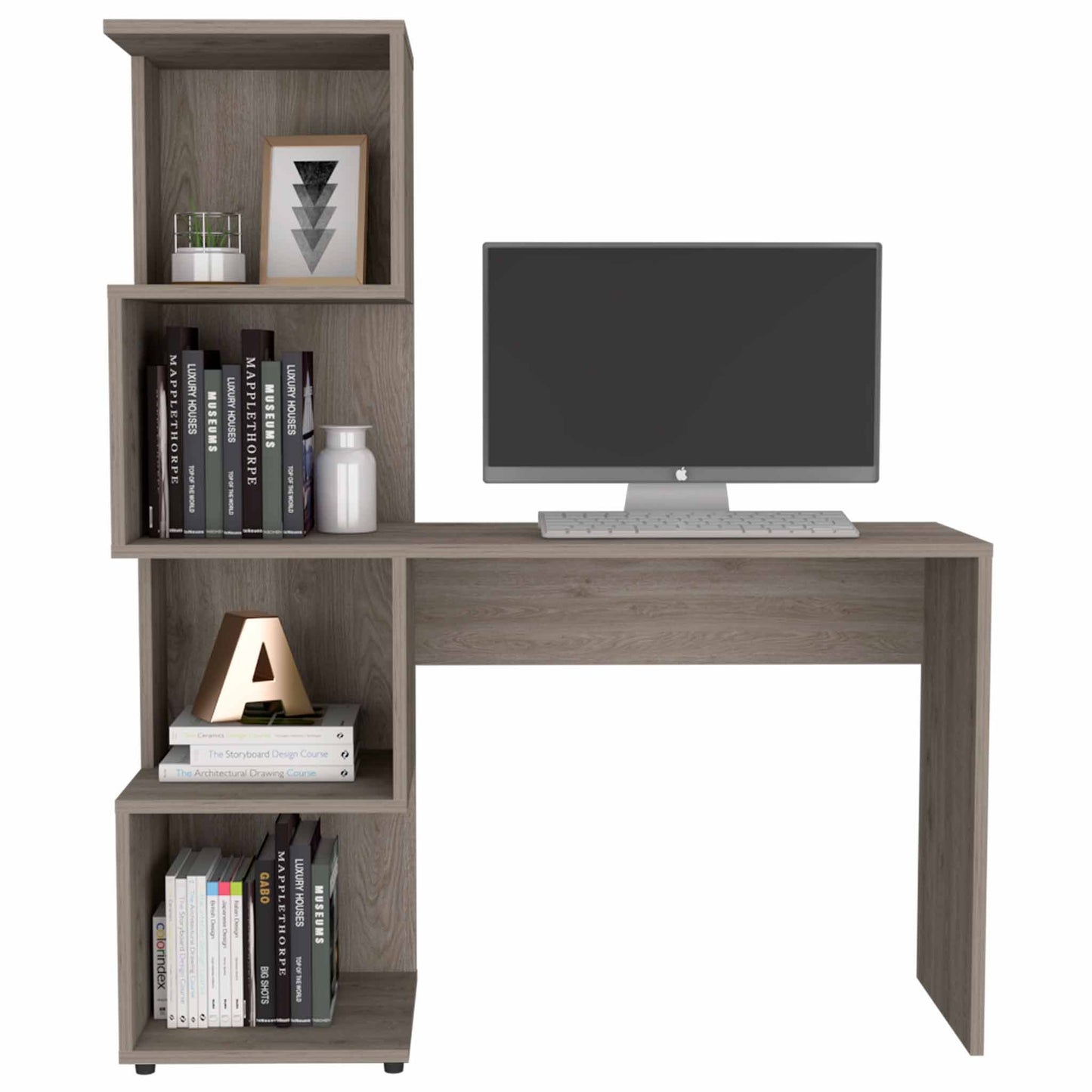 Vik Writing Desk, Four Shelves