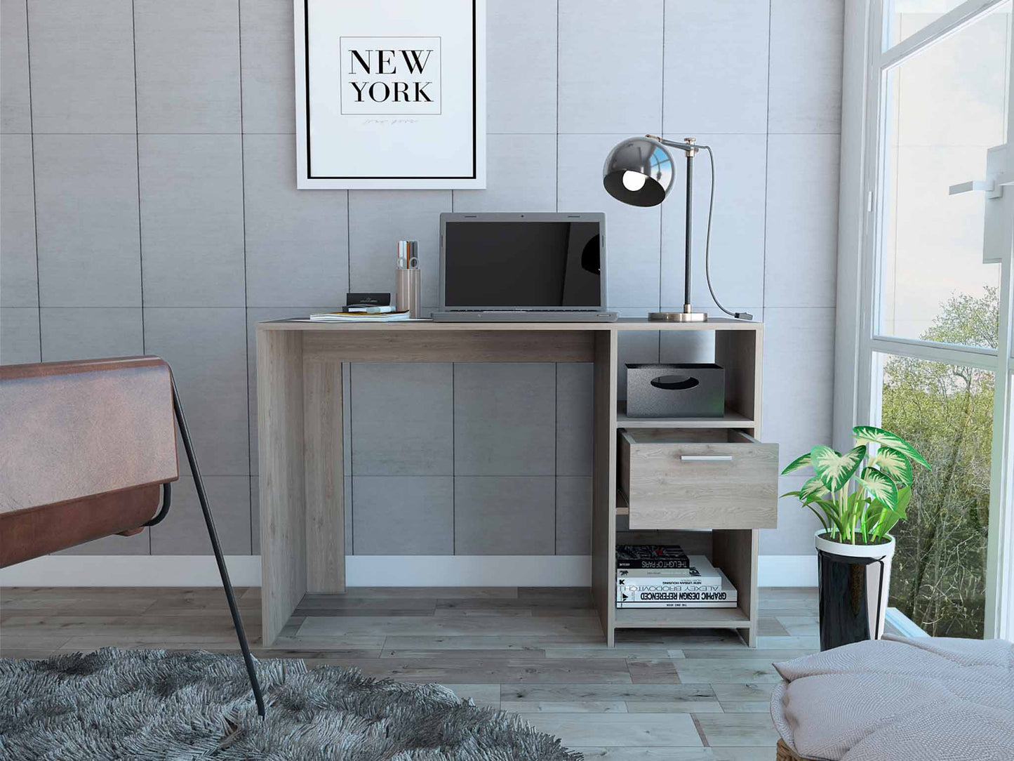 Light Gray Omma Desk TuHome 