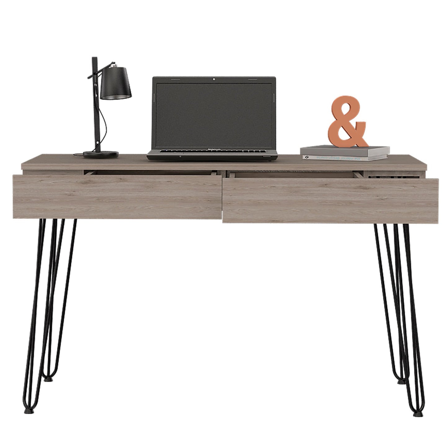 Mumbai Writing Desk, Four Legs, Two Drawers