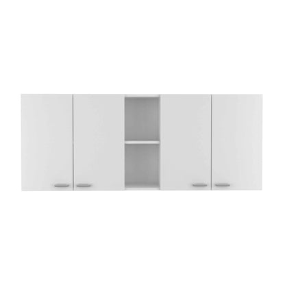 Portofino 150 Wall Cabinet,  Double Door, Two External Shelves, Two Interior Shelves
