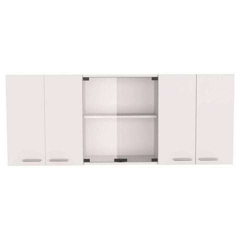 Superior 150 Wall Cabinet With Glass, Four Interior Shelves, Two Double Door