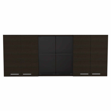 Superior 150 Wall Cabinet With Glass, Four Interior Shelves, Two Double Door