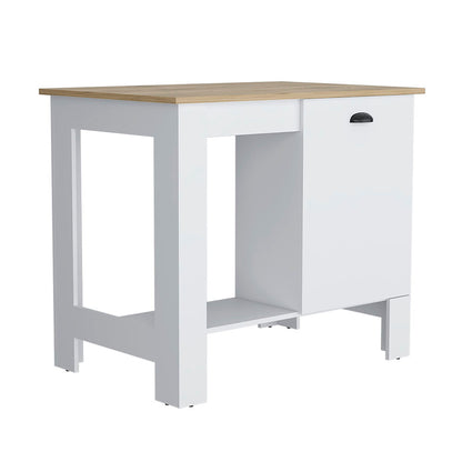 Atenea Kitchen Island, Single Door Cabinet, Shelf