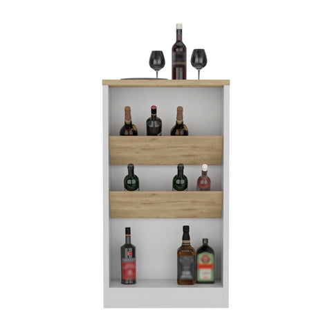 Syrah Kitchen Island, 2 Side Bottle Shelf, Bottom Shelf