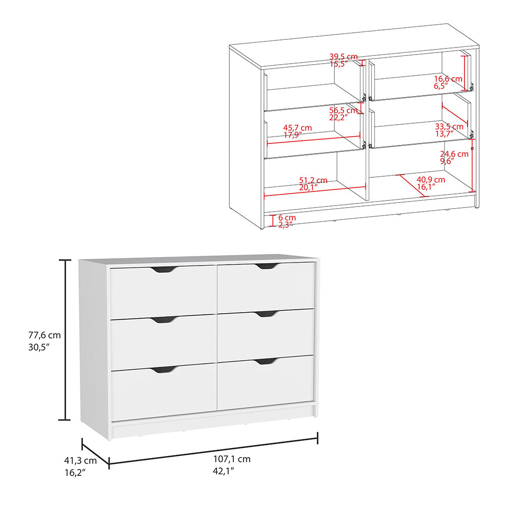 Basilea 4 Drawers Dresser, 2 Cabinets