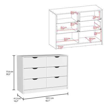 Basilea 4 Drawers Dresser, 2 Cabinets