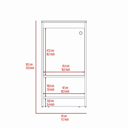 Jane Bathroom Vanity, Single Door Cabinet, Two Shelves