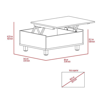 Gambia Lift Top Coffee Table, Four Legs