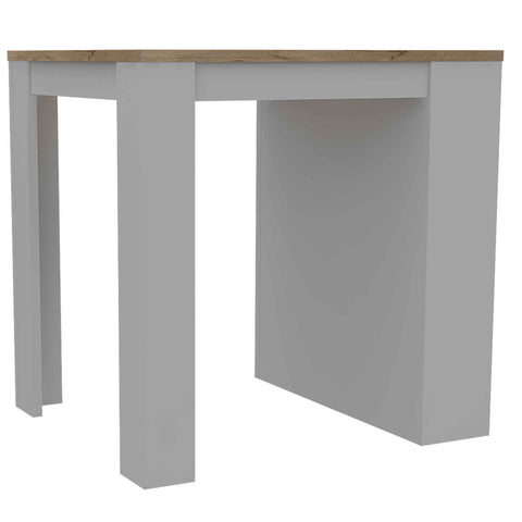 Kitchen Counter Dining Table Tanna,Two Legs, Three Side Shelves