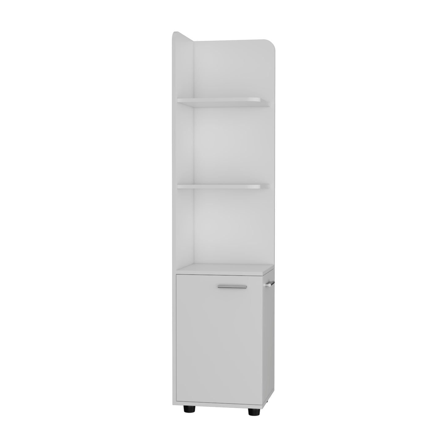 Malibu Freestanding Linen Cabinet, 2-Doors, Open Shelves