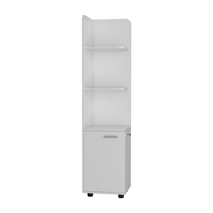 Malibu Freestanding Linen Cabinet, 2-Doors, Open Shelves