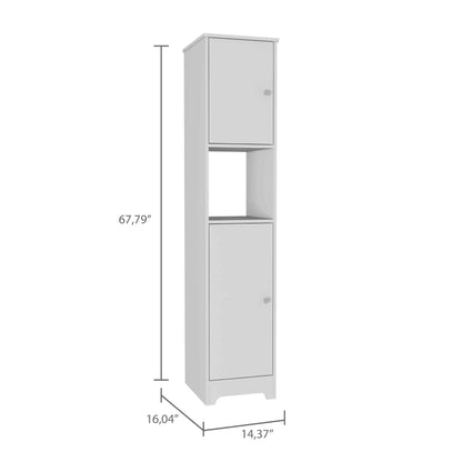 TuHome White Linen Cabinet 