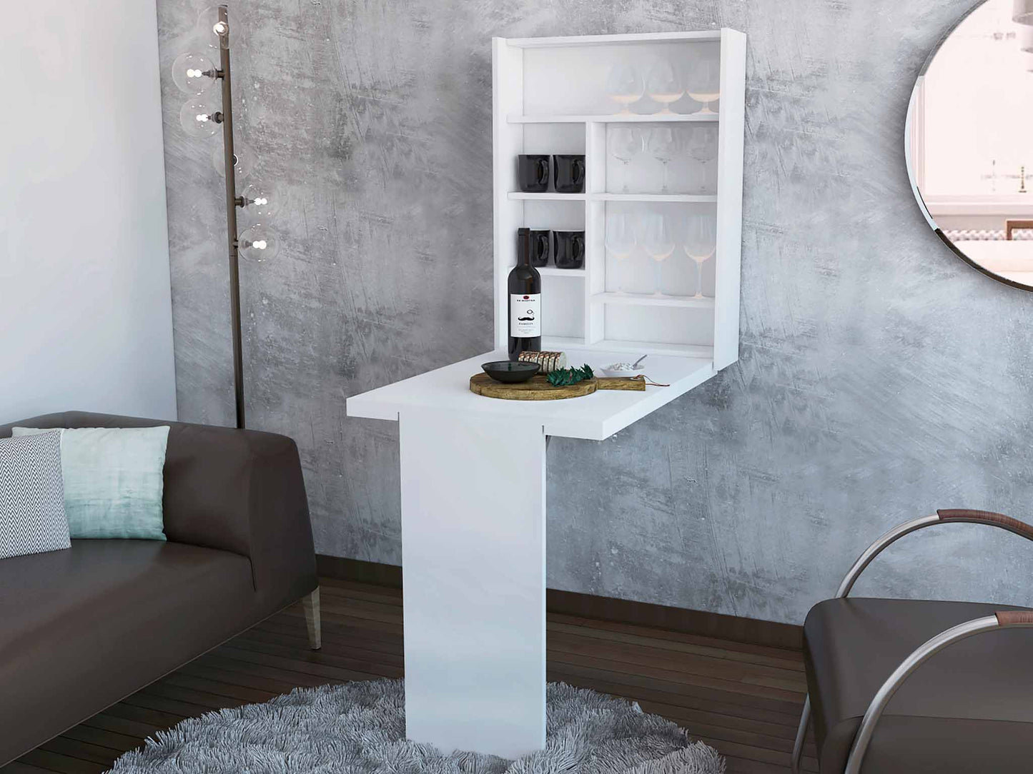 TuHome White Floating Desk 