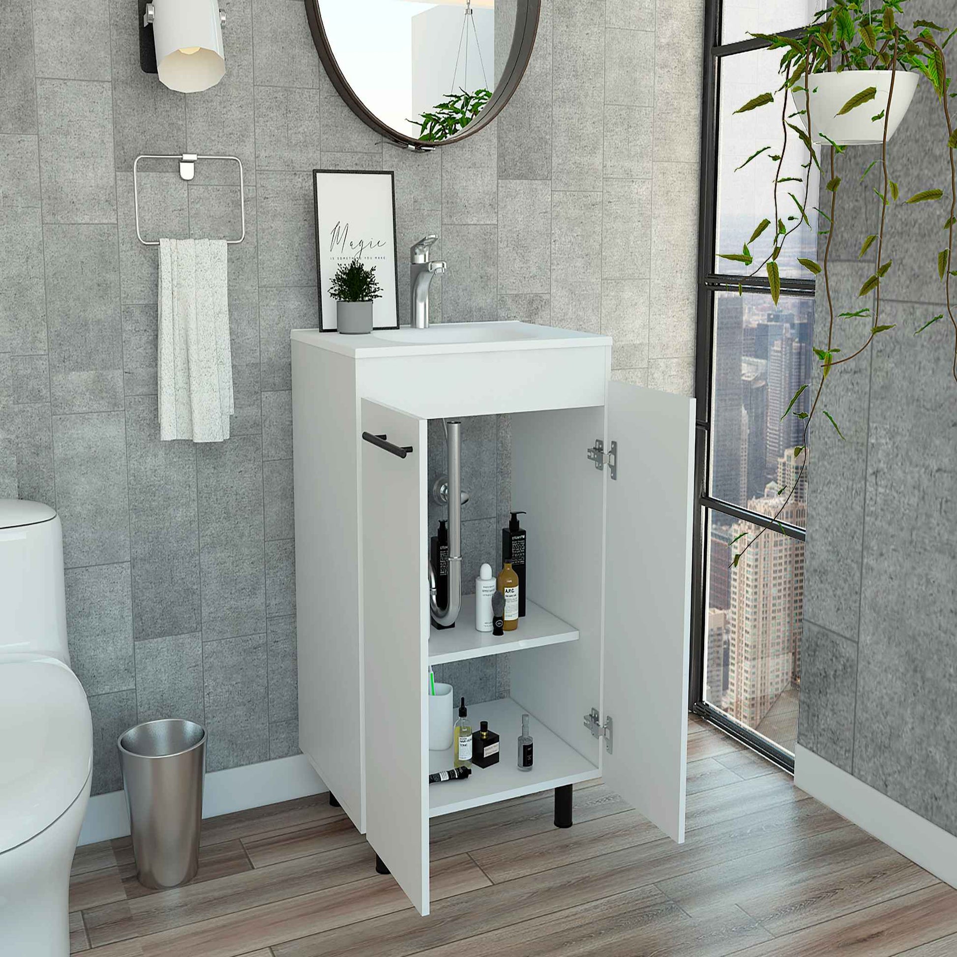 TuHome White Khari Vanity 