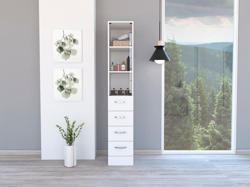 White Vanguard Linen Cabinet TuHome